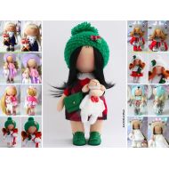 /AnnKirillartPlace Handmade Doll, Decor Doll, Art Doll, Rag Doll, Green Doll, Interior Doll, Tilda Doll, Fabric Doll, Textile Doll, Winter Doll by Natalia Pe