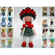 AnnKirillartPlace Rag Doll Handmade Doll Tilda Doll Puppen Baby Doll Bambole Art Doll Red Doll Poupee Textile Doll Nursery Doll Fabric Doll Muecas by Ksenia