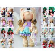 /AnnKirillartPlace Handmade Art Doll, Interior Tilda Doll, Fabric Decor Doll, Winter Cloth Doll Peach Textile Doll Unique Rag Doll Love Baby Doll by Natalia Pe