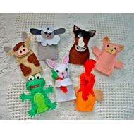 Lenaquilt felt finger toy funny felt animals farm animals for boy and girl set of 7 gift for your child