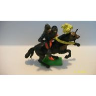 Toyscomics Britains Deetail Black Medieval Knight On Black Charger With Yellow Plume - No Weapon