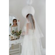 /Angellure Wedding veil horsehair, wedding veil horse hair, horsehair wedding veil, crinoline wedding veil, wedding veil with trim, 4 trim veil