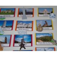 TheLaminatrix World Landmarks & Monuments Montessori 3-part cards or matching activity