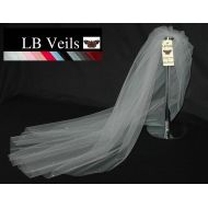 /LBVeils Grey Wedding Veil, Crystal Veil, 1 Single Tier, Light Grey Veil, Grey Crystal Veil, Elbow Length, Diamante, Sparkle, LB Veils 158 UK