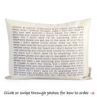 /DoveAndDavid Song Lyric Pillow, Wedding Vows, Personalized Housewarming Gift, 2nd Anniversary, Gift for Her, Gift for Him, Farmhouse decor, Music Lover
