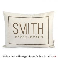 DoveAndDavid Family Name Pillow, Customized Housewarming Gift, Cotton Anniversary, 2nd anniversary, Gift for Him, Rustic Home Decor, Fixerupper Pillow