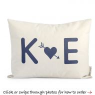 /DoveAndDavid Custom Initials Pillow, Customized Gift for Him, Cute Gift for Her, Anniversary Gift, Cotton Anniversary, Throw Pillows