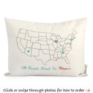 /DoveAndDavid Personalized All Roads Lead To Moms Pillow, Unique Gift For Mom, Custom Map Locations Pillow, Gift for Mother