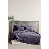 /MagicLinen Linen duvet cover in Purple Charcoal. King, queen, twin, custom sizes.