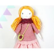 Jumatamade Cloth rag doll, fabric stuffed doll, birthday gift for girl, fabric dolls, personalized heirloom doll Betsy