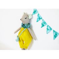 Jumatamade Mouse cloth rag doll, stuffed fabric mouse toy heirloom gift for girl
