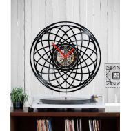 Indigovento Vinyl clock,Atom clock,Shapes Clock, curves, Vinyl clocks, watch,clock, quartz, vinyl, birthday,funny gift, wall clock,housewarming,handmade