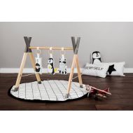 LittleBTextileDesign Modern Wooden Baby Gym soft Gym animals Toys / Play Gym / Activity Gym / Wood baby mobile / Wood babay GYM
