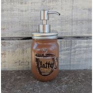 ApronStringsOwlLady Soap Dispenser/Kitchen/Coffee Brown Mason/Coffee Decor/Coffee Sign/Mocha/Kitchen Decor/Latte/Coffee/Farmhouse/Retro Kitchen/Vintage Kitchen