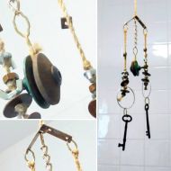 VintageBlingAndBags 50cm 260g Handmade upcycled wind chimes, garden sculpture wind chimes, upcycled sculpture, steampunk wind chimes, garden wind chimes, eco