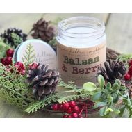 SilverDollarCandleCo Balsam & Berry 8oz Scented Soy Candle, Holiday Scented Candles, Christmas, Fall Candles, Stocking Stuffer, Christmas Candle, Christmas Gifts