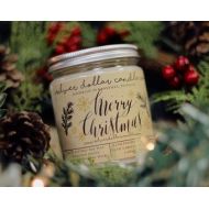 SilverDollarCandleCo Merry Christmas 8oz Scented Candle PICK ANY SCENT | Xmas, Girlfriend gift, Holiday, candle, merry christmas, xmas gift, secret santa