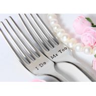 /FrozenMomentDesigns Wedding Forks, I Do-Me Too Forks, Wedding Cake Forks, Personalized Forks with Dates on the Handles, Wedding 2018