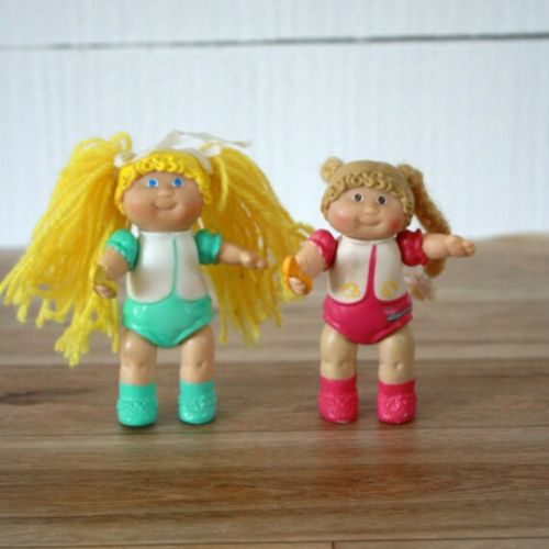  PastelEtPixel Sets of 2 Cabbage patch kids doll figurine from 1984, 80s figure, 80s doll, Baby figure, Christmas stocking gift, Kid gift