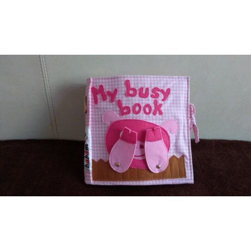  BabamProducts Childrens quiet book, busy book, eco friendly, educational, 6 pages including 2 active covers, felt book, baby quiet book, cloth book