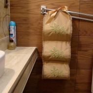 /NadiyaHope Toilet paper holder with hand embroidery; Bathroom storage; The roll holder of a spare toilet paper; Organization of bathrooms