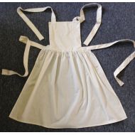 /Romlya Handmade Ladies White Victorian Edwardian Style Maid Full Apron, size 6-10, 12-16, 18-22, 24-28
