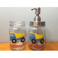 /CraftasticGiftsbyK Kids Mason Jar Toothbrush Holder & Soap Dispenser