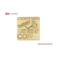 EchosWoodDesign Coffee, Coffee Clock, Coffee Decor, Kitchen Decor, Coffee Wall Clock, Modern Wall Clock, Funny Gift, Anniversary Gift, Boyfriends Gifts