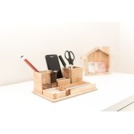 /PromiDesign Desk Organizer - Wood Desk Gift - Desk Organizer For Him - Desk Gift Men - Wooden Desk Organizer - Desk Organizer For Men - Father Gift Wood