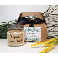 /DawnCandleWorx 8oz Personalized Engagement Gift for Couple - Couple Shower - Engagement Candle - Bride Gift - Bridal Shower Gift - Custom Gift Set