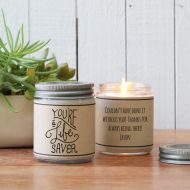 Helloyoucandles Youre A Lifesaver Candle Gift - Thank You Gift | Appreciation Gift | Teacher Aid Gift | Candle Gift | Thank You Card | Scented Candle Gift