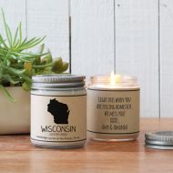 Helloyoucandles Wisconsin Scented Candle - Homesick Gift | Feeling Homesick | State Scented Candle | Moving Gift | College Student Gift | State Candles