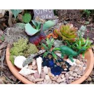 WeeWorldConstruction Dinosaur Garden Kit, Fairy Garden Supplies, Fairy Kits, Fairy House Kit, Miniature Garden Supplies, Terrarium Kit, Miniature Garden Items,