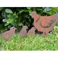 RustyRoosterMetalArt Rusty Metal Chicken & Easter Chicks / Easter Gift / Easter Chicken Garden Decor / Chicken gift / Metal Chicken/ Metal Garden Ornament