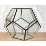 MinivilleJunction Round Shaped Geo Glass Terrarium with Metal, Fairy Garden Miniature, Glass Container, Round Shaped Display, Glass Garden / #30020956D