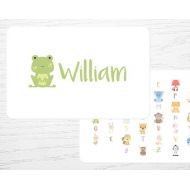GoodnightFoxStudio Farm Animal Personalized Alphabet Placemat | Gift for Toddler