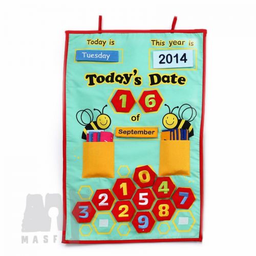  MasfeMy Calendar Wall Chart 2020, Wall Calendar for Children, Back to School Wall Calendar, Play-based Felt Chart, Birthday Gift