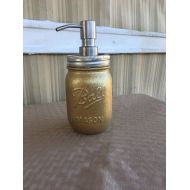 /KlynnDesignsCo Gold glitter soap dispenser, mason jar soap dispenser