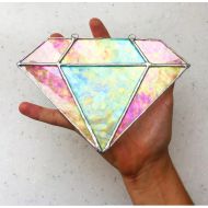 StayGlassyGlass Iridescent glass diamond