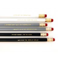 /FeministPencils Beyonce Personalized Pencil set - Inspirational pencil set - Feminist pencil set - Im the boss - Who run the world? Girls! - Formation