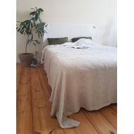 SandSnowLinen Linen Bedspread, Grey Bedspread, Natural Bed Cover, Linen Bed Throw, Large Linen Coverlet, Pure Linen Bedding, Linen Bed Cover
