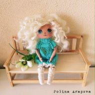 /UniquedollsByPolina Textile doll, Doll handmade ,Interior doll,Gift, Nursery doll, OOAK, Art dolls
