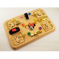 /FoxFamilyBoutique Travel busy board Mickey mouse toys Busy board for toddler Baby toys Christmas in july Gift 1st Sensory board Busy board Montessori toys
