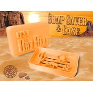AcneCo Its a Dry Heat Soap Saver & Soap Travel Case / Orange / Southwest Decor Saguaro Cactus Coyote Desert Art Travel Gift Soap Tin
