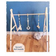 Mesbouillesabisous Ark quiet baby Playset educational wooden babygym - Ark of games and activities - Montessori gray and white - 5 rattles