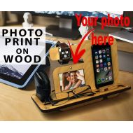 /LovelyWoodShop Personalized Men Gift, Wooden phone stand, Phone dock,Docking stating, iPhone charging station, Boyfriend gift, Valentines day gift, Men,Man