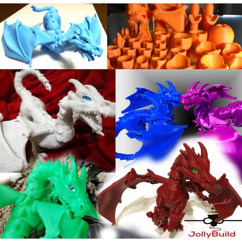  JollyBuild LaRgE Dragon 3D Printed Braq BJD [UNASEMBLED] DIY Action Figure - Ball Jointed Articulated realistic glass eyes agressive Select eyes