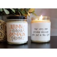 DragonflyFarmsCo Fall Candle, Autumm Leaves and Pumkins Please Soy Candle, Scented Soy Candle Gift, Candle Gift, Personalized Candle, Autumn Candle