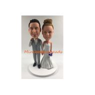 /Minibobbleheads Handmade Custom Wedding Bobblehead Creative Wedding Gift - 100% Handmade Polymer Clay Bobbleheads Cake Toppers