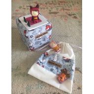 NoBrand NEW-TonieBox cover case and tonie bag with name, bunny, fox, forest, woodstock, grey